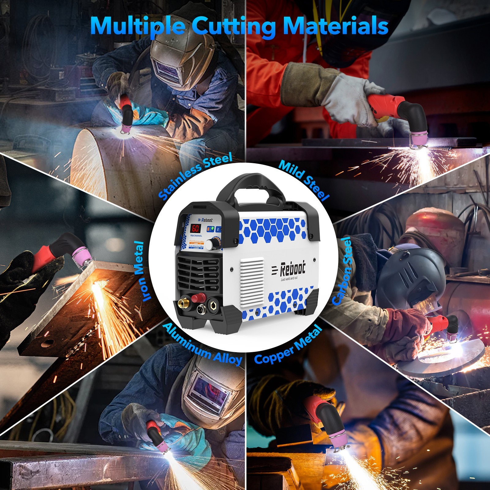 Reboot Plasma Cutter RBC6000DL PRO, 60 Amp Non Touch Pilot Arc Plasma Cutter