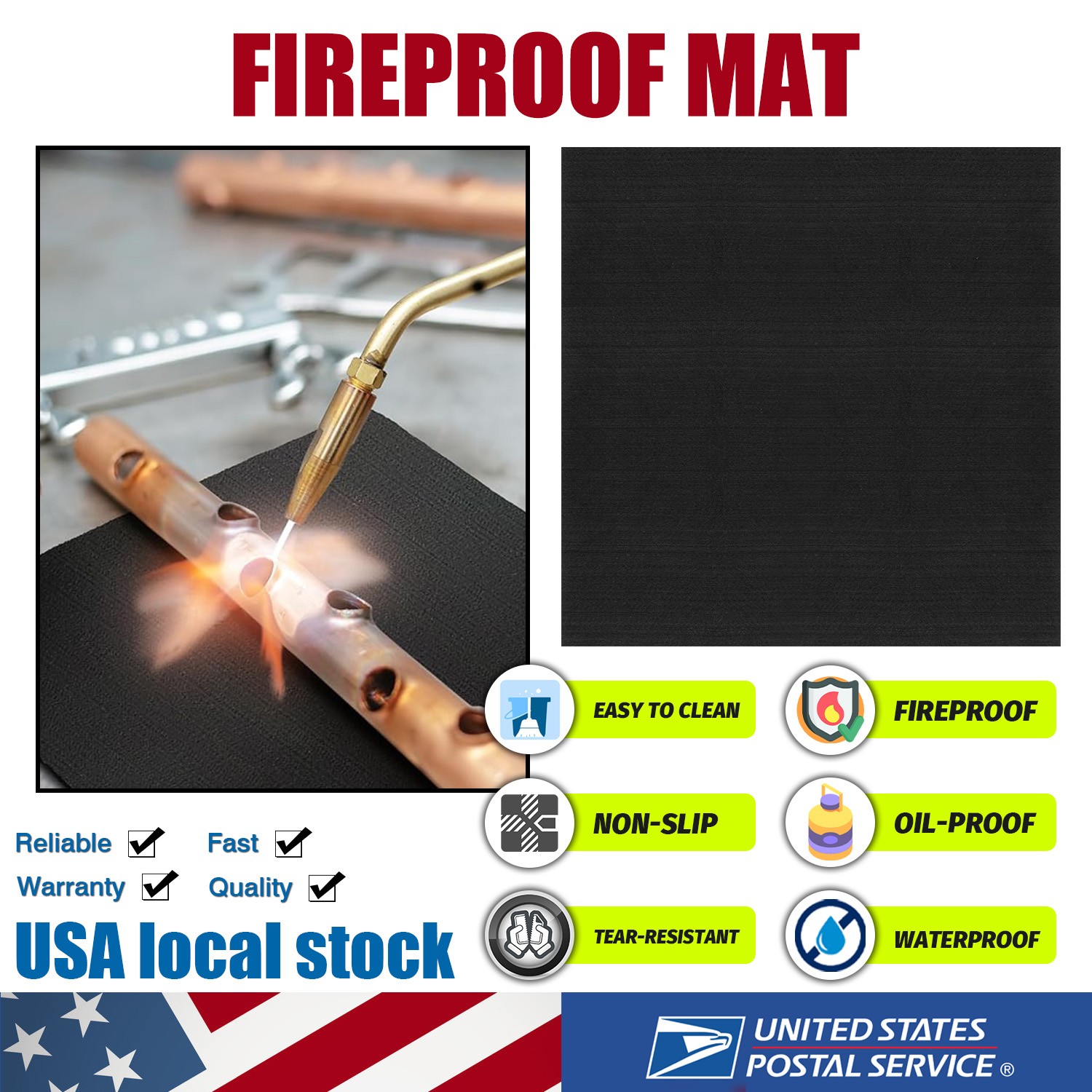 New Welding Blanket Fireproof Mat Heat Resistant Material Flame Retardant Fabric