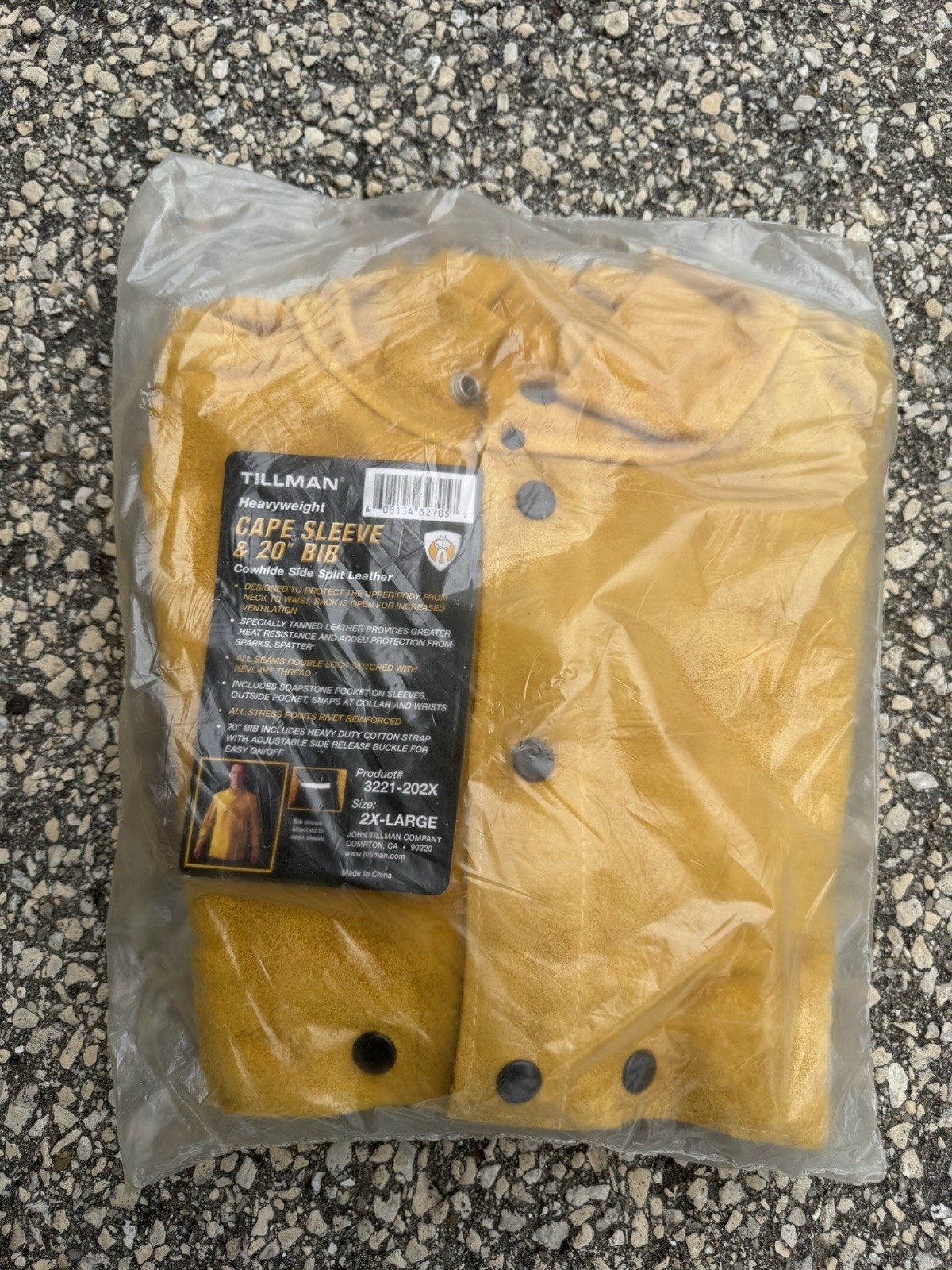 Tillman Cape Sleeve 20″ Bib Cowhide Side Split Leather 2X-L 3221-202X