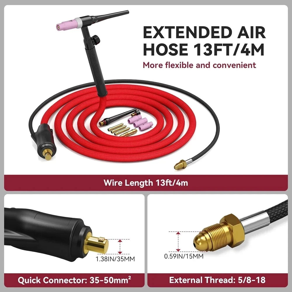Lift Tig Torch 150Amp with 13FT Cable for ARC200, MIG200, MIG250, ARC