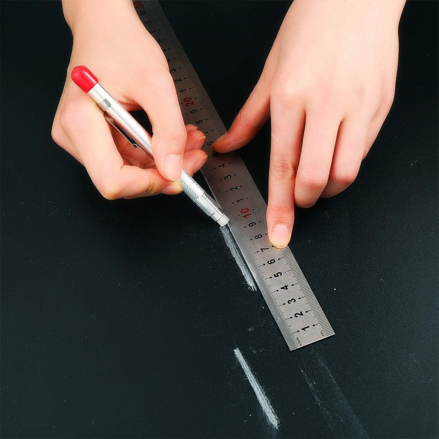2pcs Soapstone Holder Pens + 12 Refills – Welding Metal Marking Chalk Tool Set