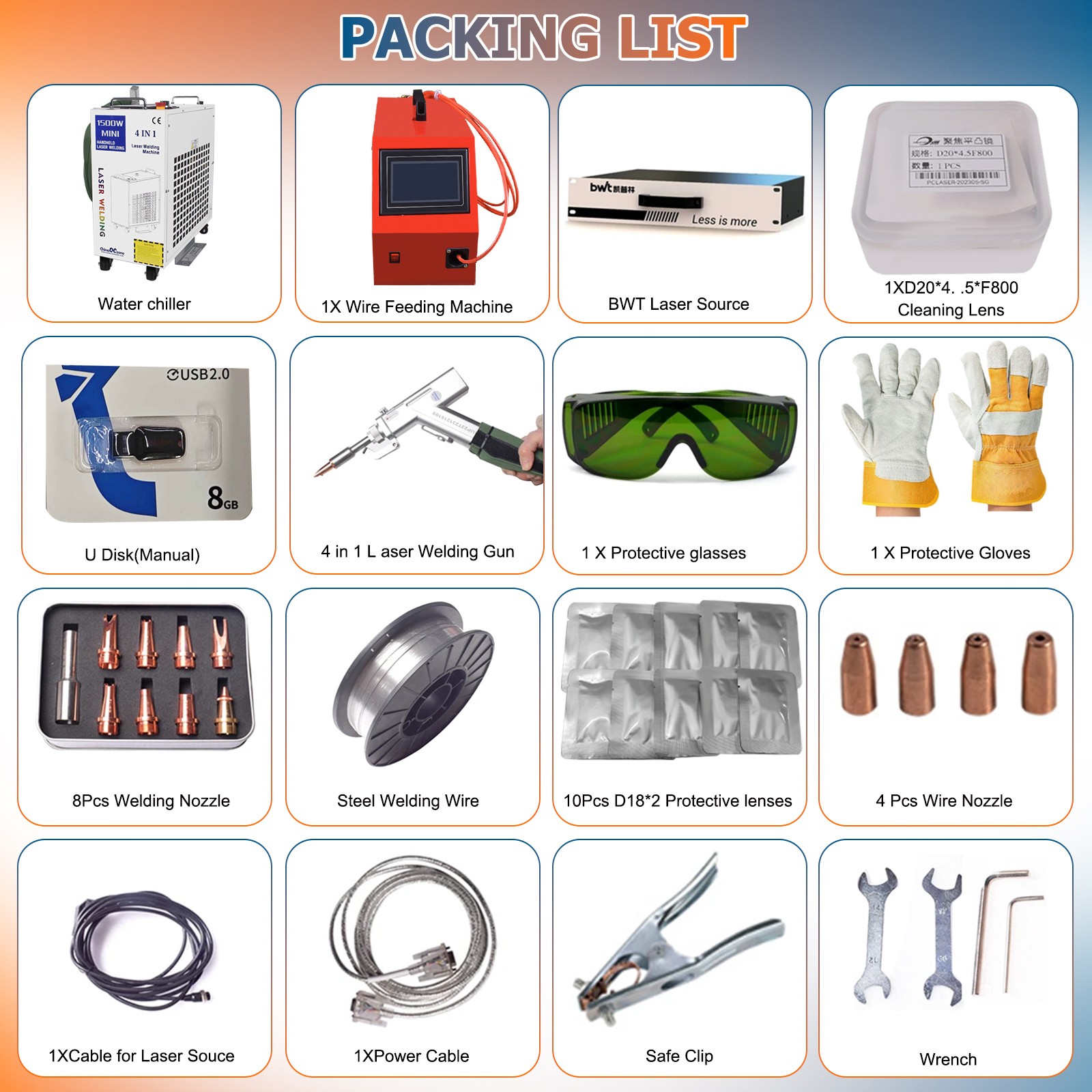 2000W BWT 4IN1 Handheld Fiber Laser Welding Cutting Cleaning Machine