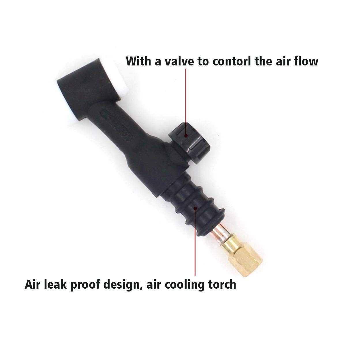 WP-17FV TIG Welding Torch 17FV Flex Head Body with Gas Valve Air Cooled 150 Amps