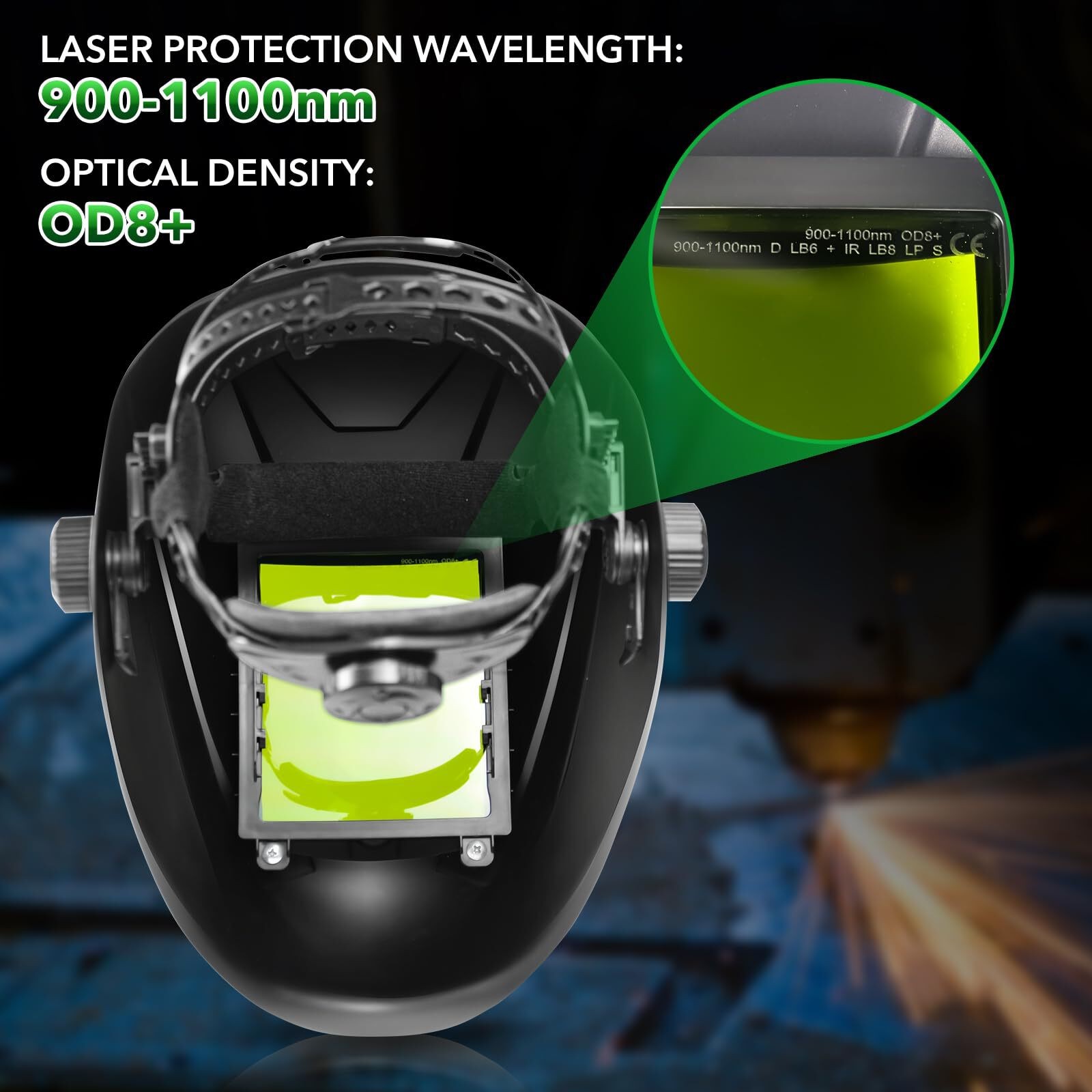 TRQWH Laser Welding Helmet, OD8+ Protection for Cutting, Cleaning & Marking