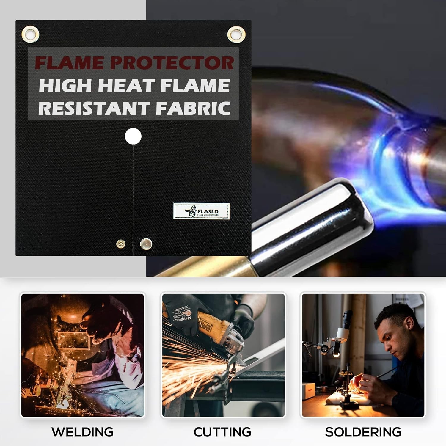 12×12 Welding Blanket & Heat Shield Mat – 1800°F Flame Protector for Soldering