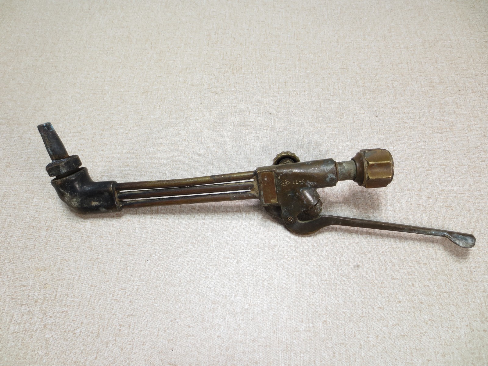 Vintage Oxweld Cutting Torch Untested 10″ Triple Brass Pipe Construction
