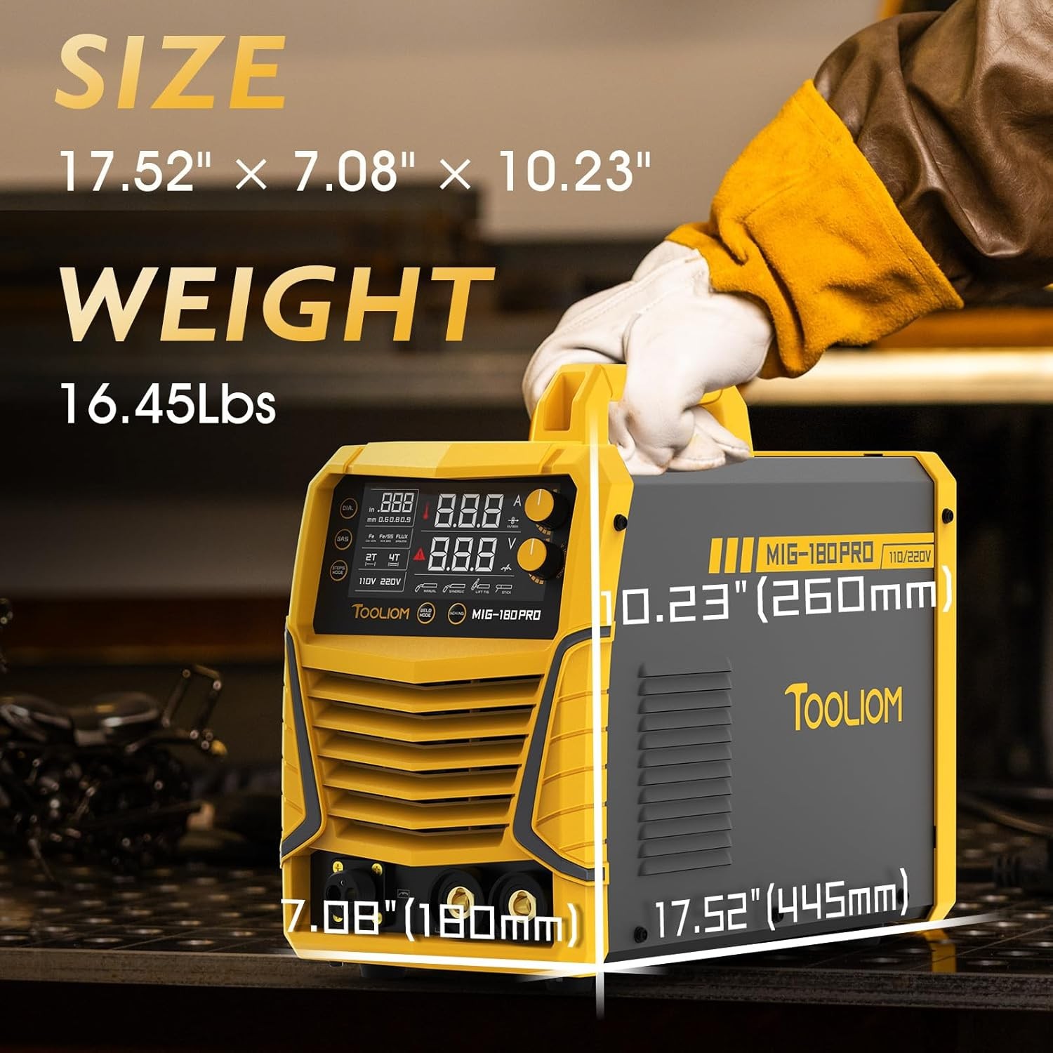 TOOLIOM 180A 4 in 1 MIG Welder With Lift TIG Torch Gas MIG/Flux MIG/Stick