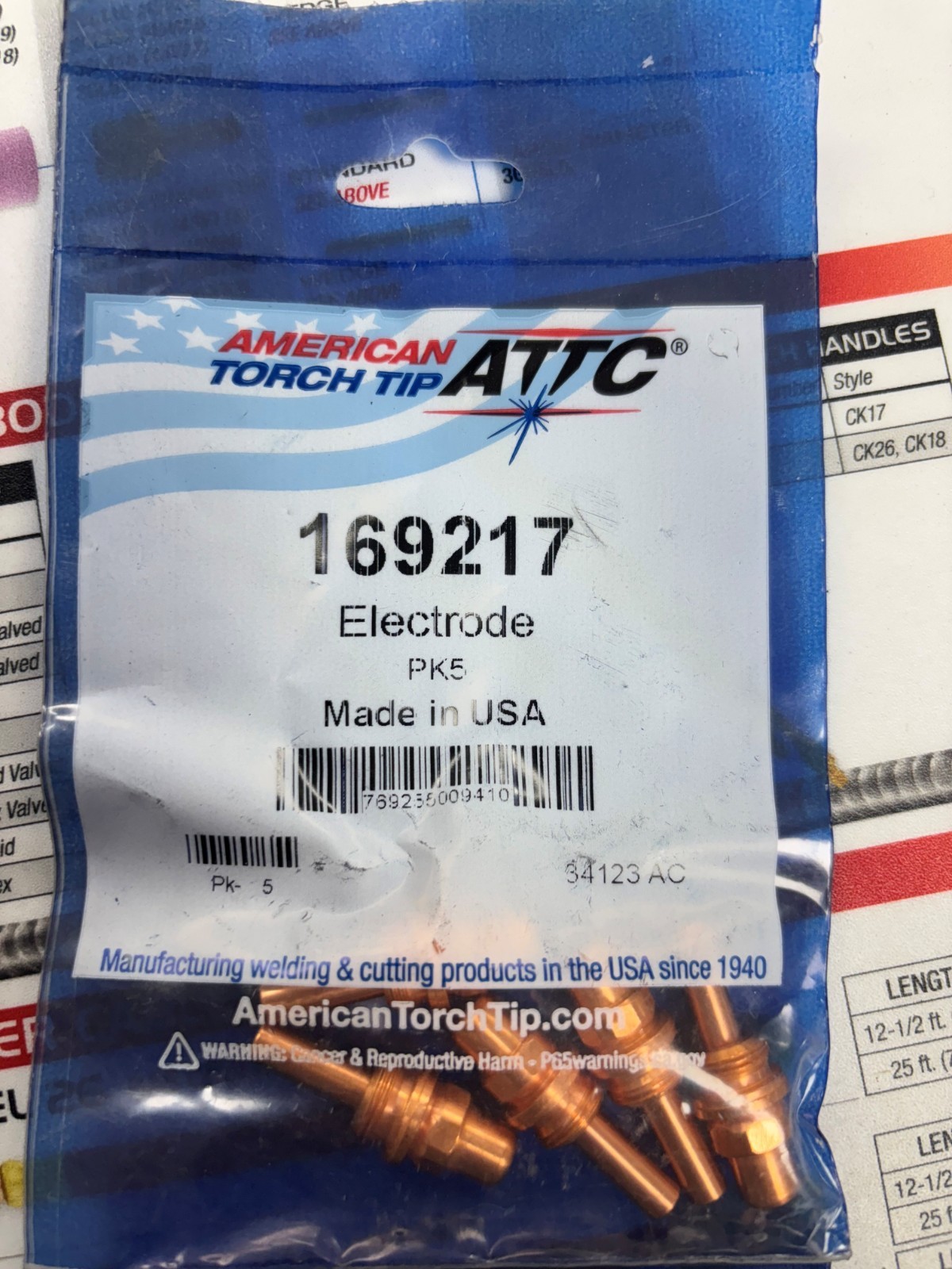 American Torch Tip 169217 Electrode PK5 Lot of 4