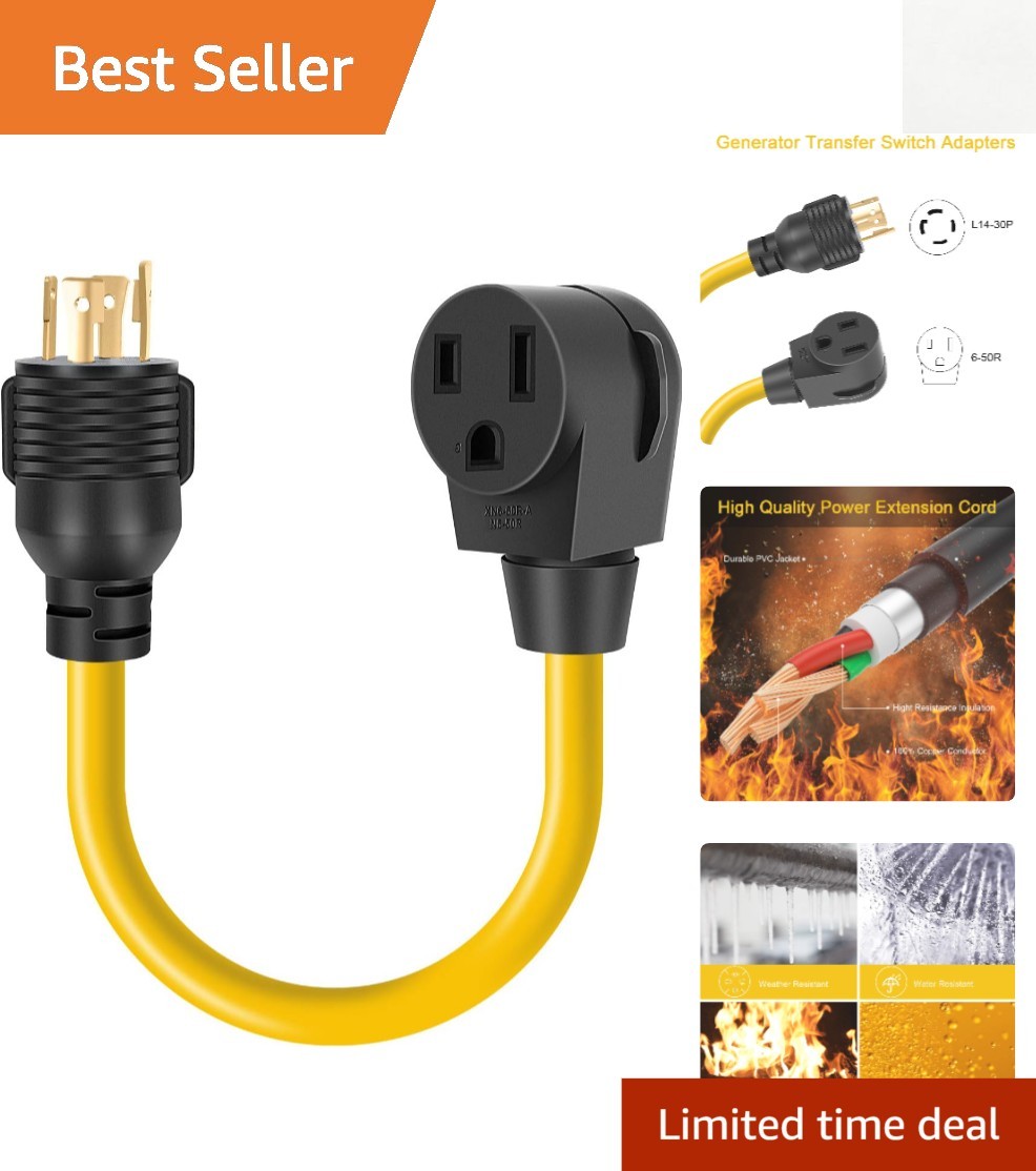 Quality 1.5FT Twisting Plug Adapter Cord, L14-30P to 6-50R Safe Connection