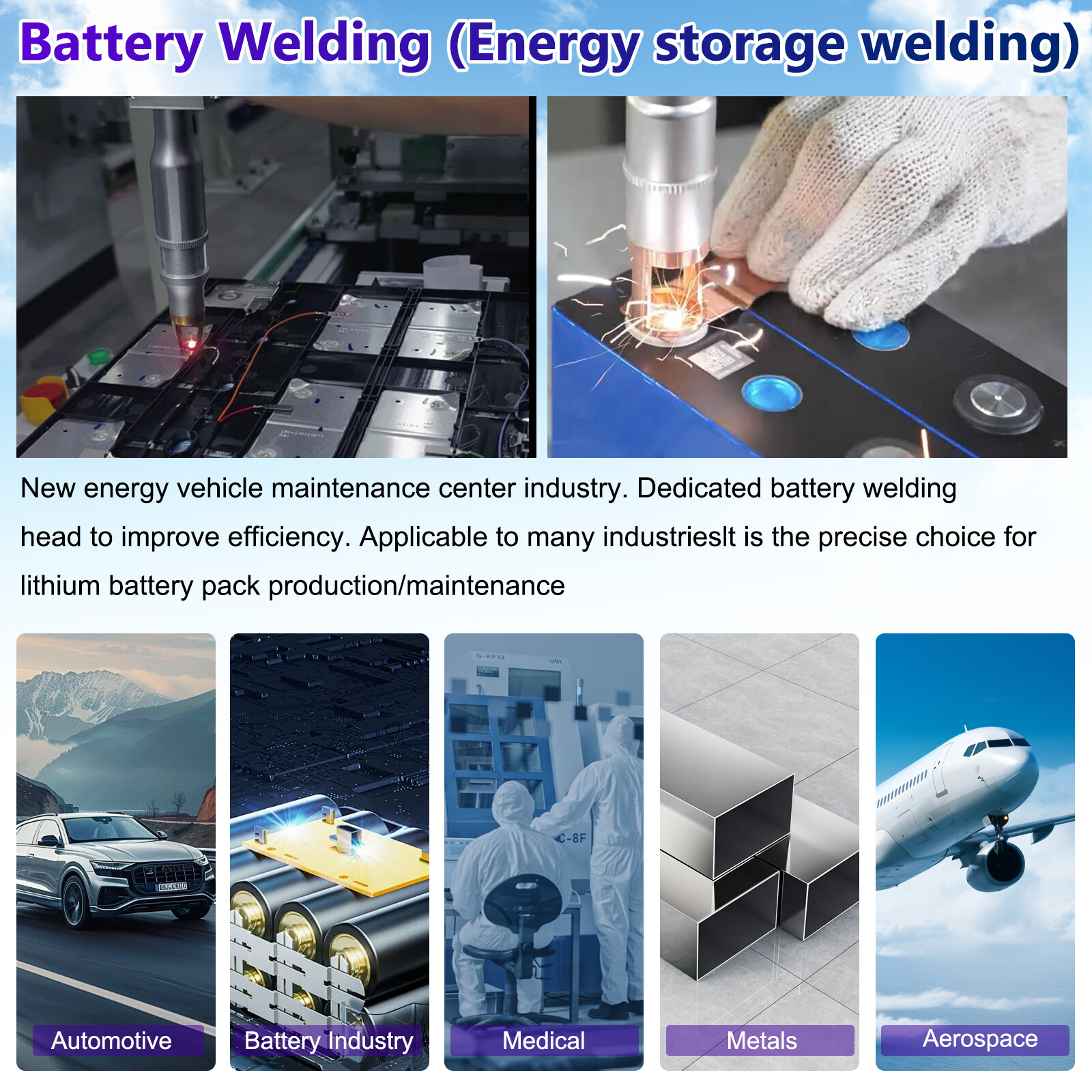 1500W BWT 5IN1 Battery Welder Fiber Laser Welding Cutting Cleaning Machine