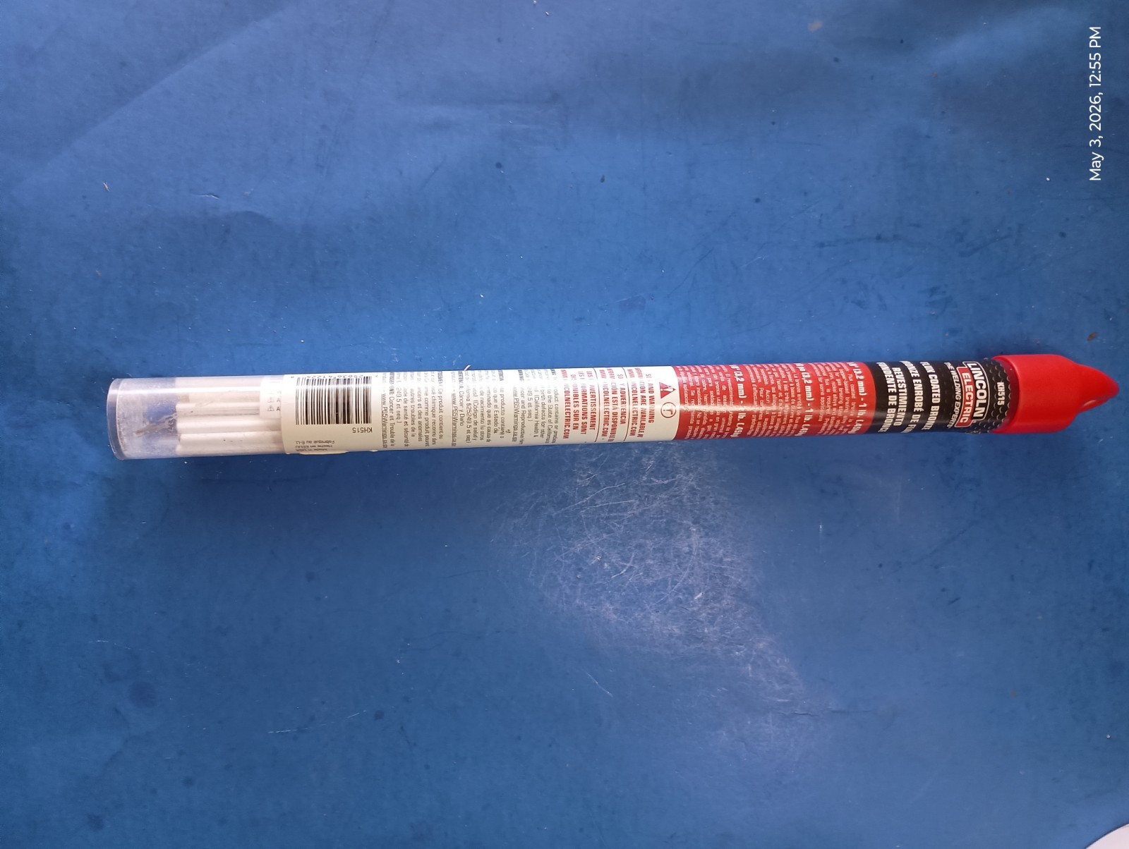 Lincoln Electric Brazing Rods, Flux-Coated Bronze, #KN51 3/32in. x 14in.L, 1-Lb.