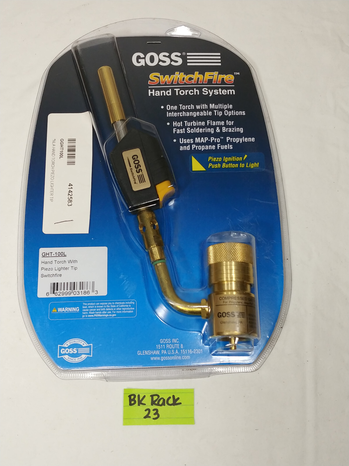 Ght100l Soldering Brazing Hand Torch With Hot Turbine Flame And Piezo Lighter Ti