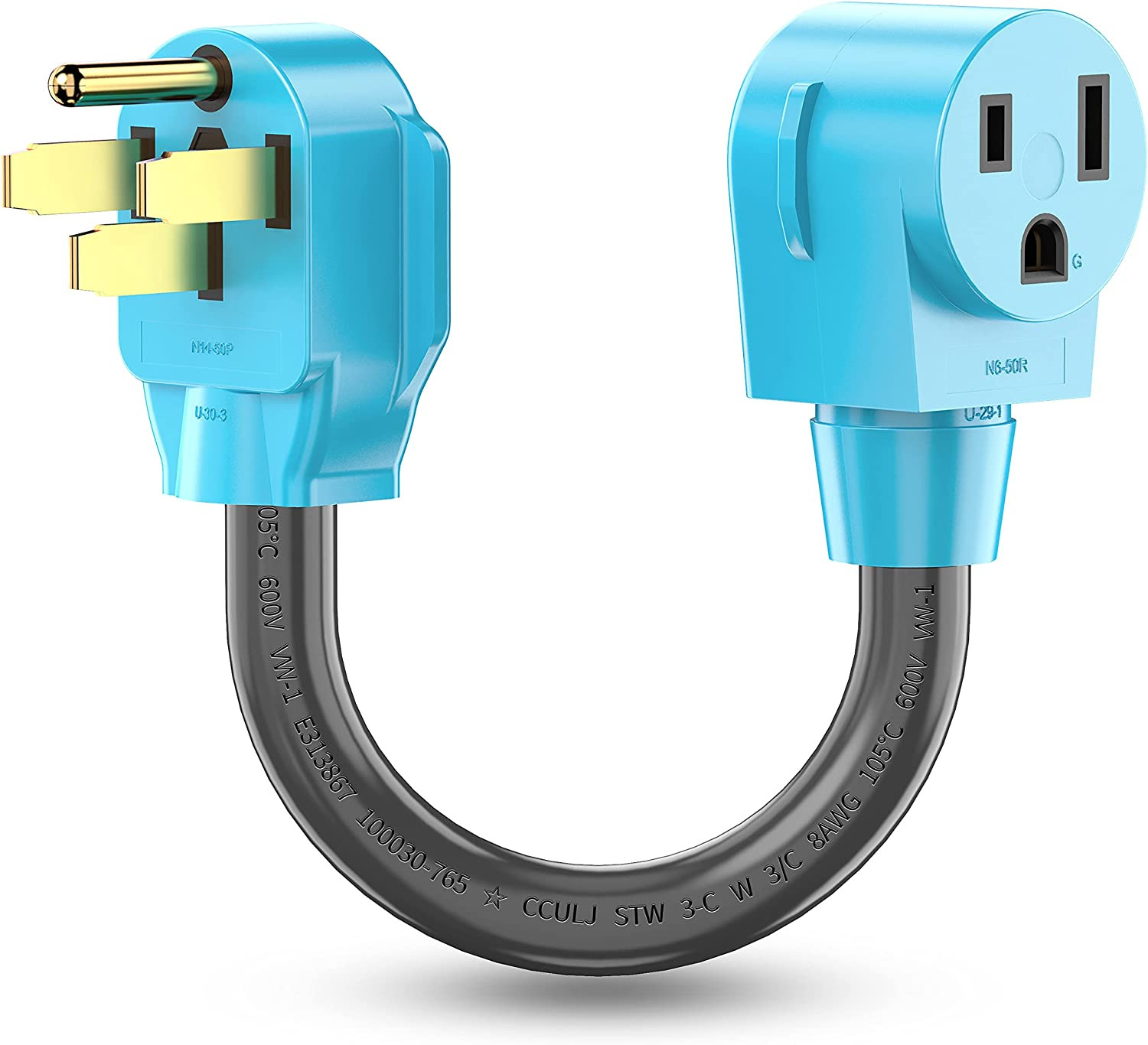 Female 50 Amp Welder Power Adapter Plug Heavy Duty AWG 50 Amp 250V 12500 Watt
