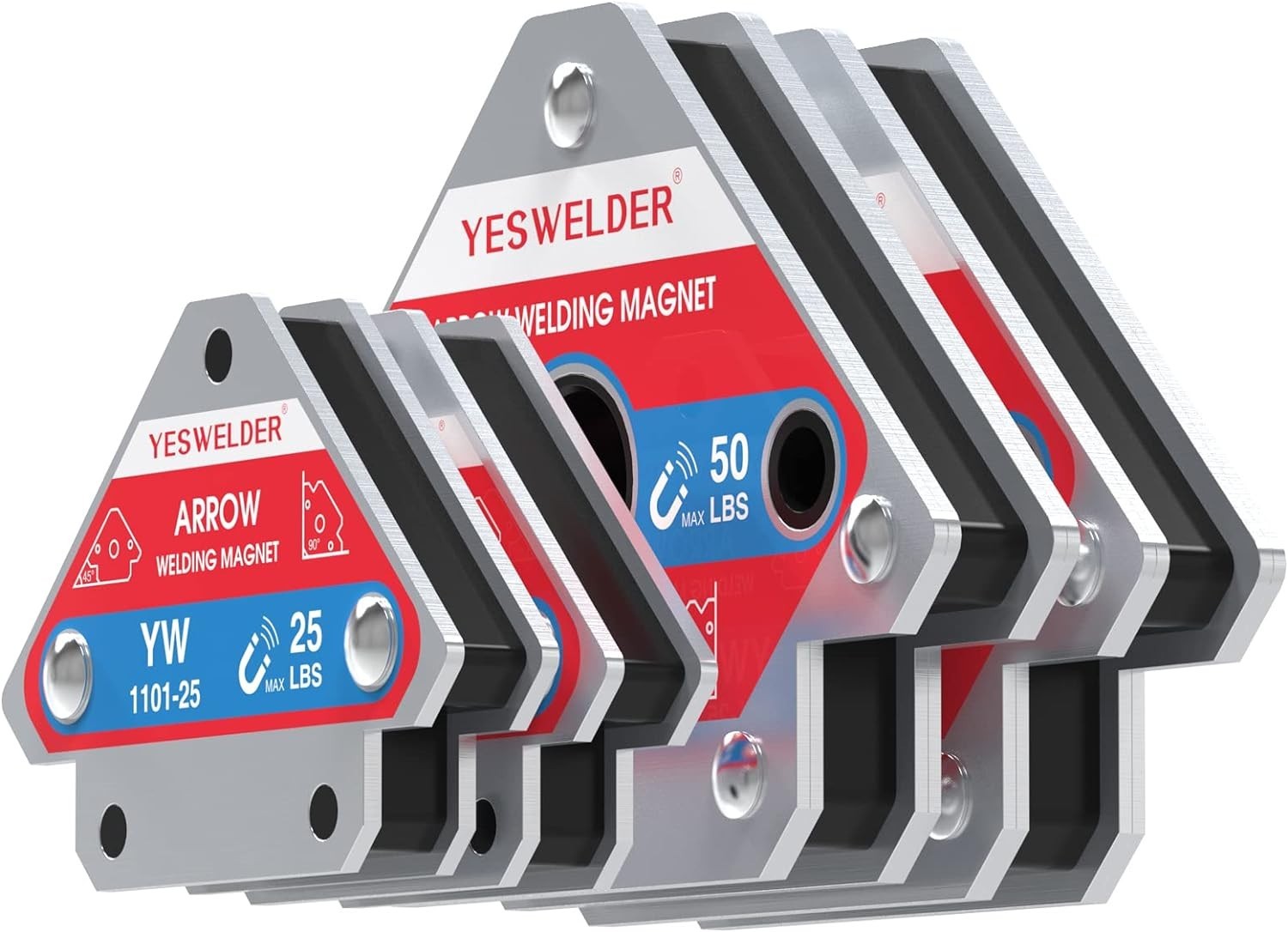 Multi-Angle Welding Magnet Kit: 2 x 25 LB & 2 x 50 LB for Hassle-Free Alignment