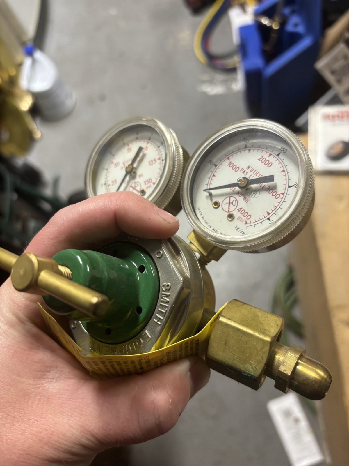 Smith Equipment/Miller Oxygen/Acetylene Industrial Brass Regulator Gauges