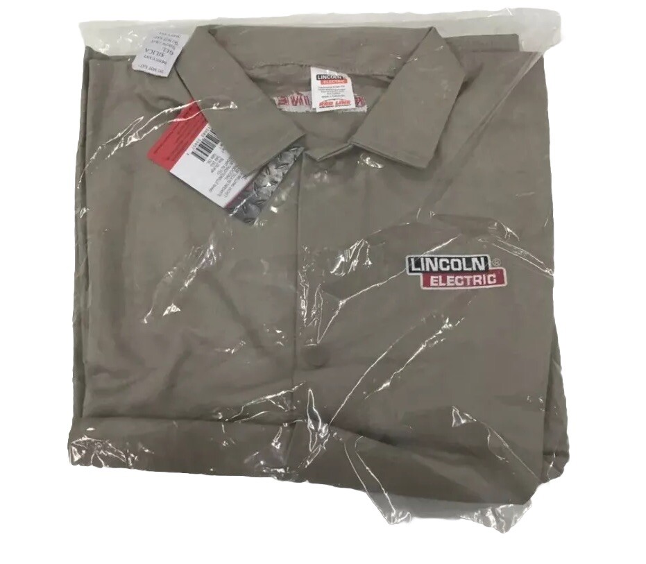 Lincoln Electric K3317-2XL Traditional Khaki FR Cloth Welding Jacket 2X-Large