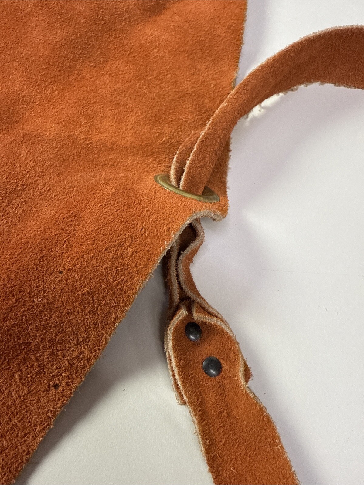 VTG Brown Suede Leather Welding Apron Split Vintage Leather 2b
