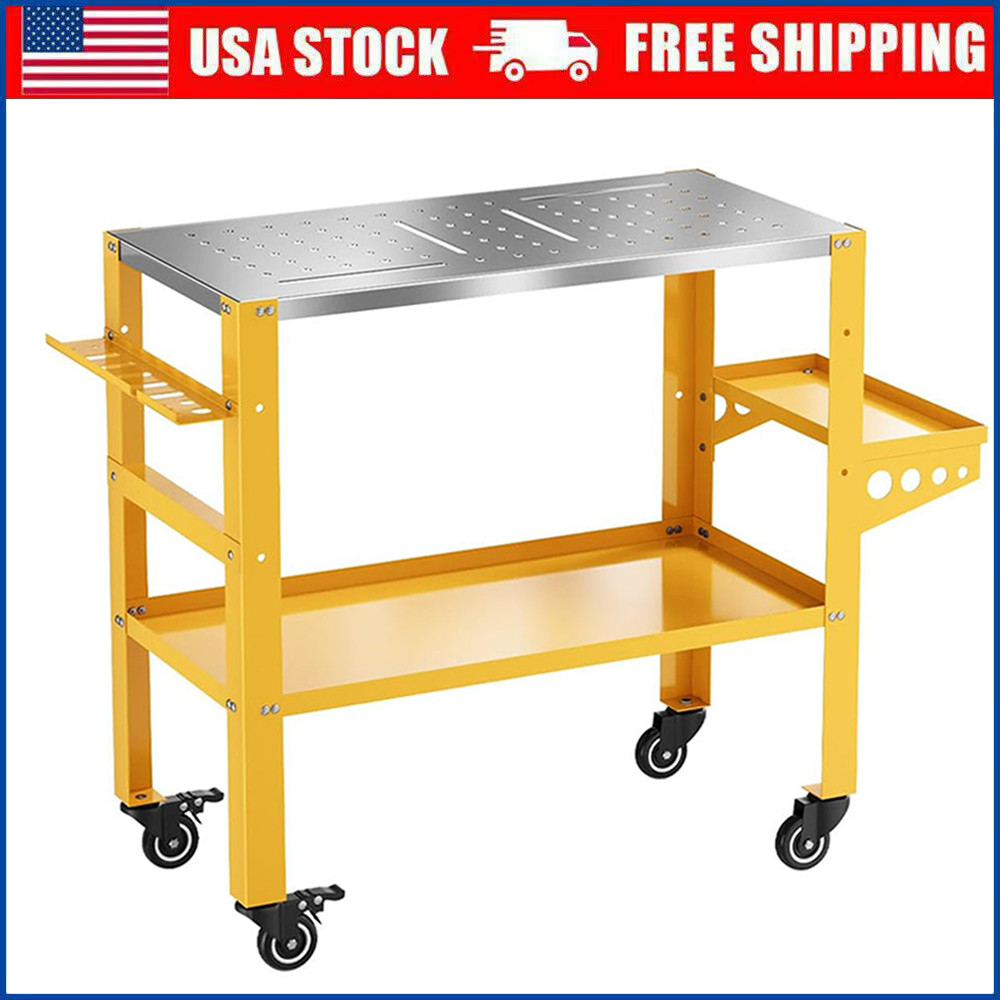 36″ x 18″ Welding Table Steel Frame Portable Garage Work Bench Table Top 1200LBS