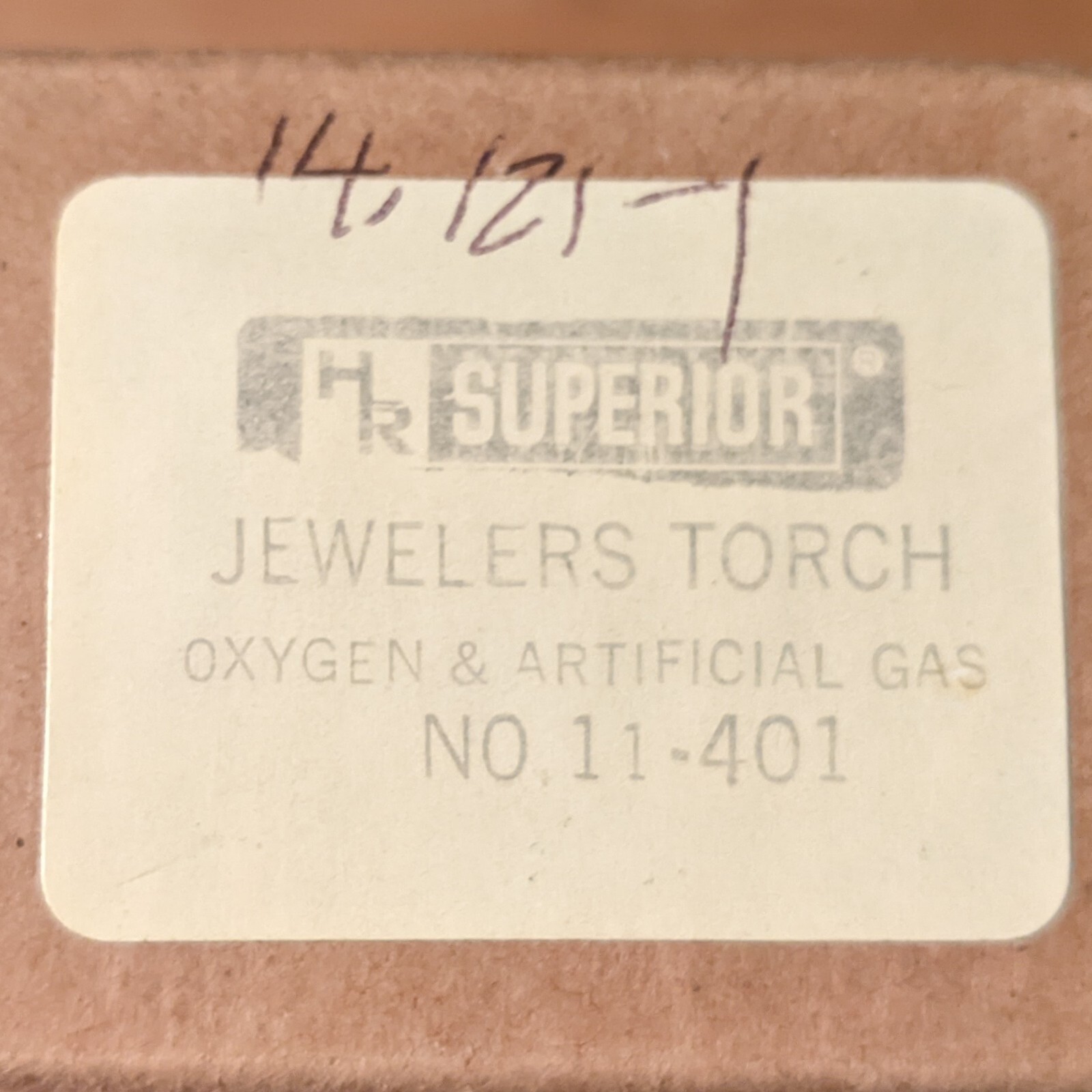 Jewelers Gas Torch HR Superior No. 11-401 Welding Soldering With 4 Tips USA