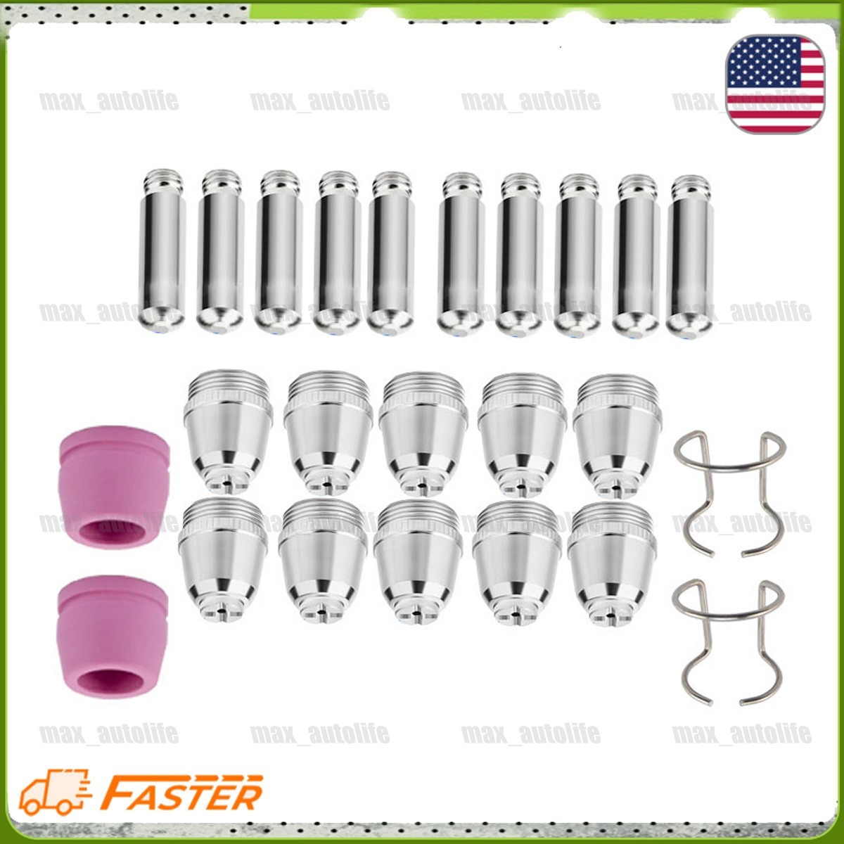 For SG-55 AG-60 WSD-60 CUT50 60Amp 24 Pcs Plasma Cutter Torch Consumables Tip