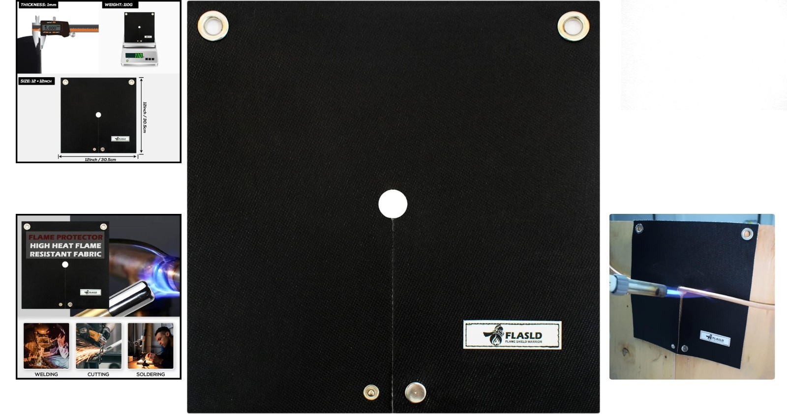 12×12 Welding Blanket & Heat Shield Mat – 1800°F Flame Protector for Soldering