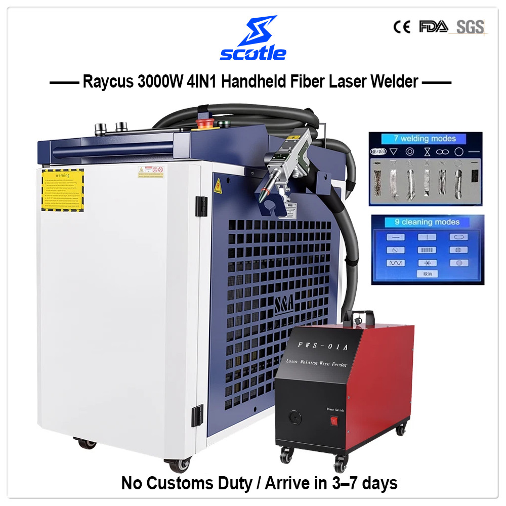 3000W 4in1 Raycus Double Wobble Laser Welding Cutting Cleaning Machine 380V