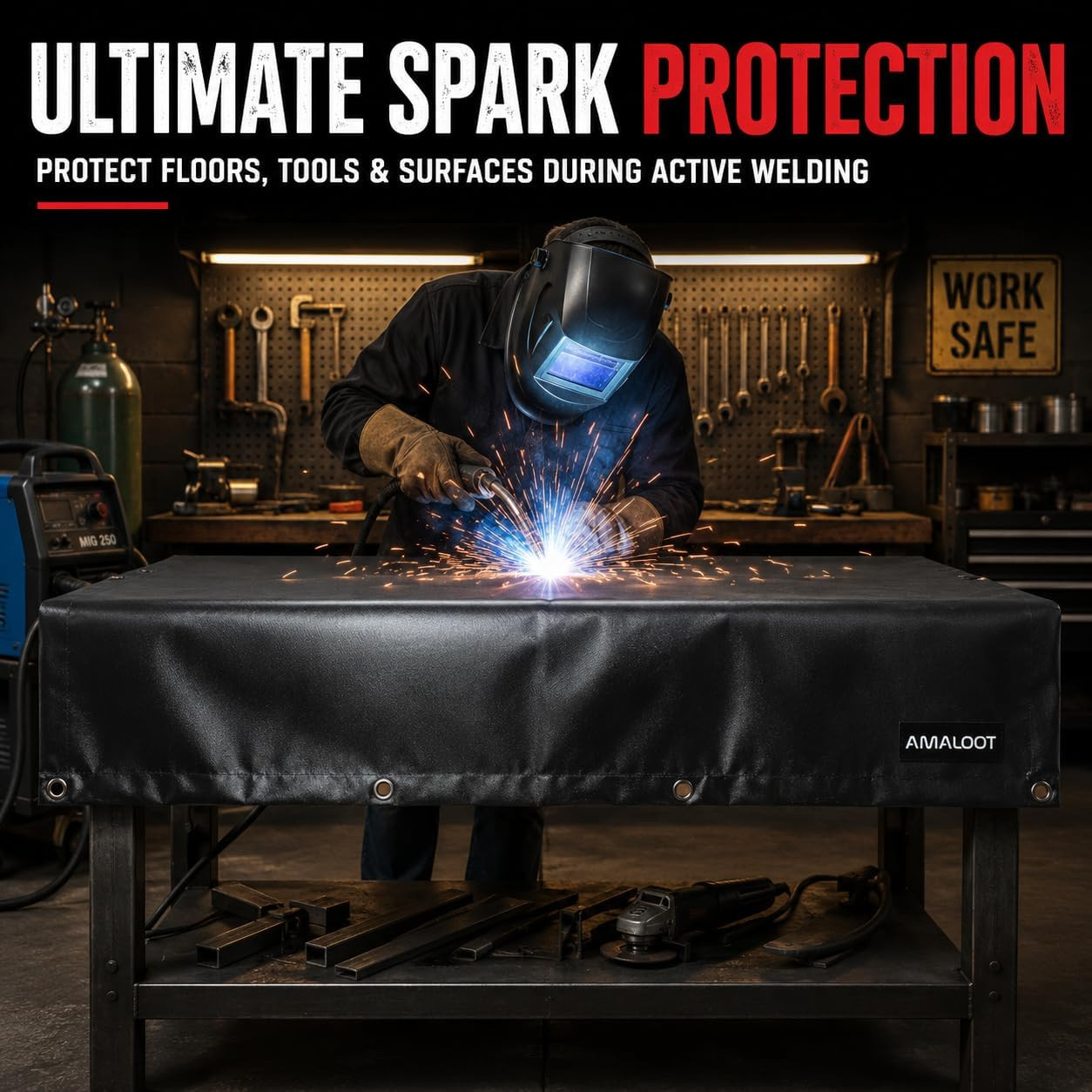 AMALOOT® Heavy Duty Welding Blanket 2-Pack – Silicone Coated Fiberglass Fireproo