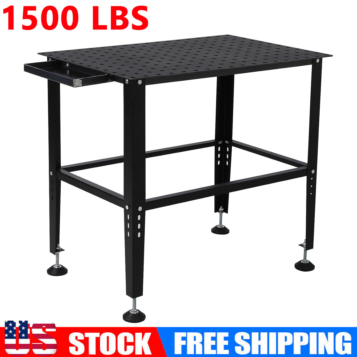 36×24” 1500lb Load Welding Sawing Table Carbon Steel Workbench w/ Storage tray
