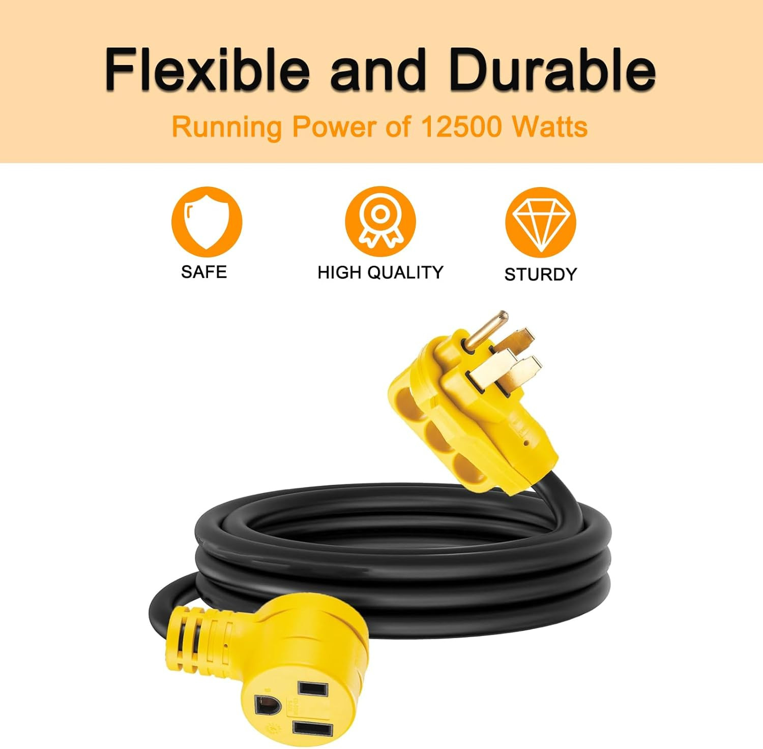 6 AWG NEMA 14-50P to 6-50R Welder Adapter Cord 25FT, Heavy Duty STW 6AWG * 3C 50