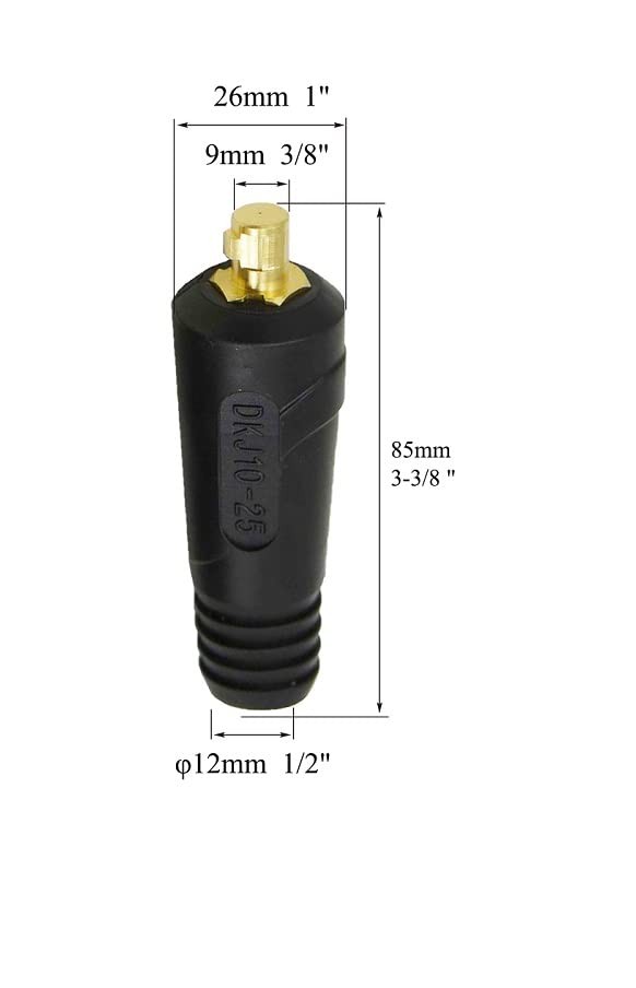 RIVERWELD TIG Welding Cable Panel Connector Plug 10-25mm, Red and Black