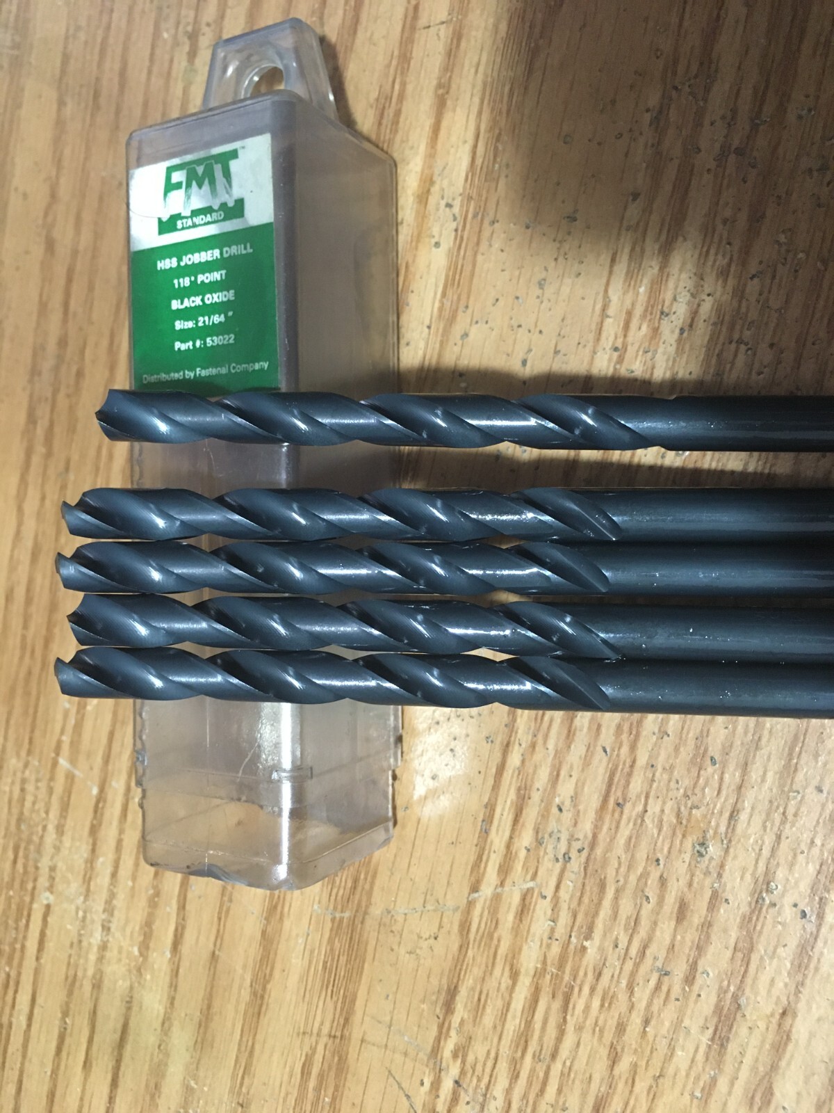 (5) 21/64″ HSS 118° Black Oxide Finish FMT® Jobber Drill Bit
