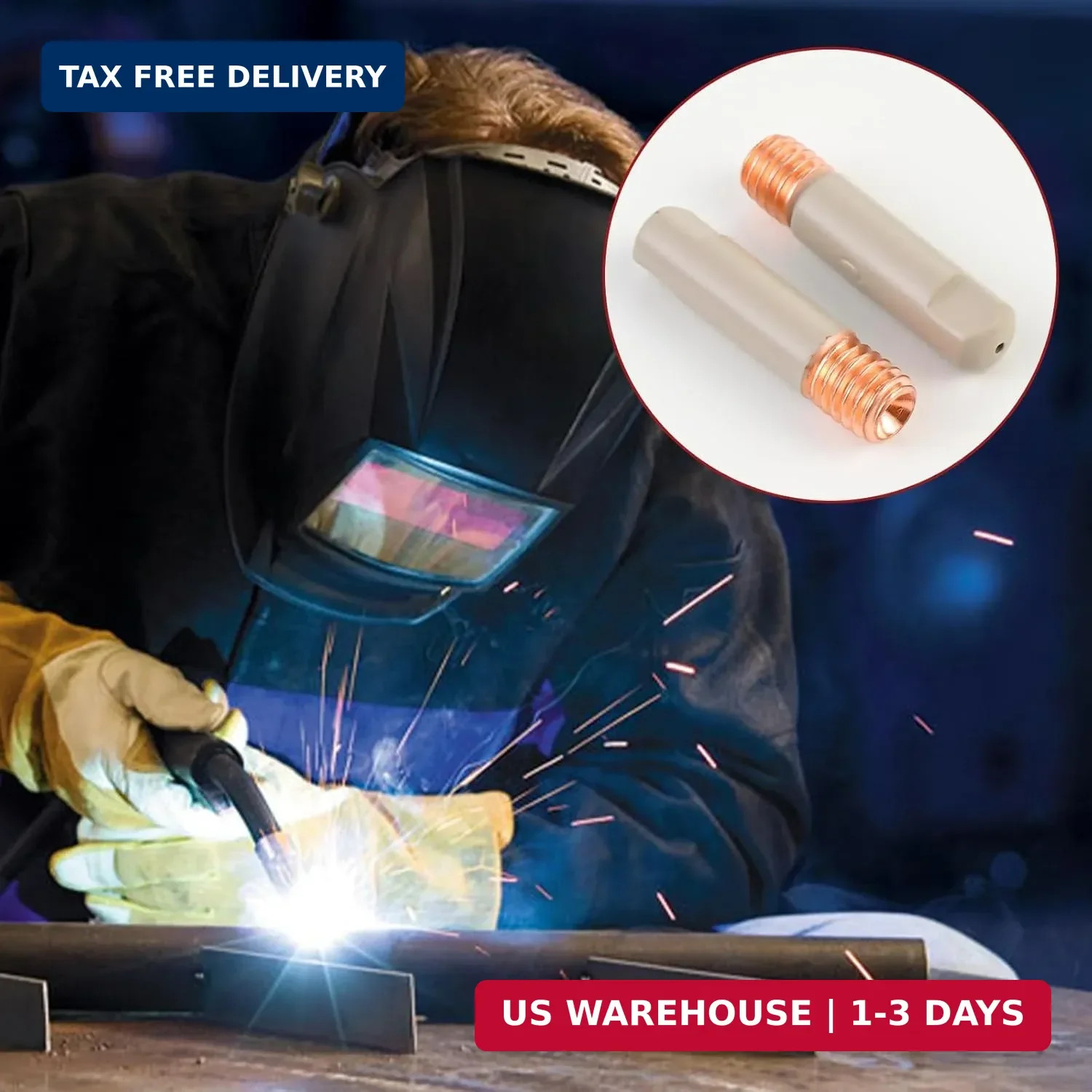 MIG Welding Contact Tips with Non-Stick Coating .035″(0.9mm) Ceramic Contact Tip