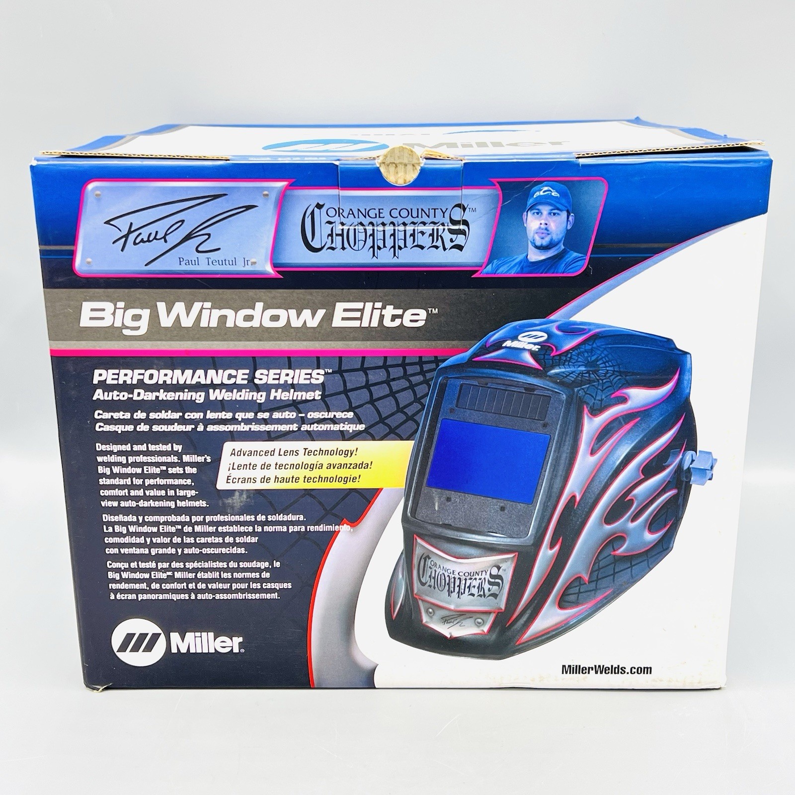 Miller Orange County Choppers Big Window Elite Auto Darkening Welding Helmet