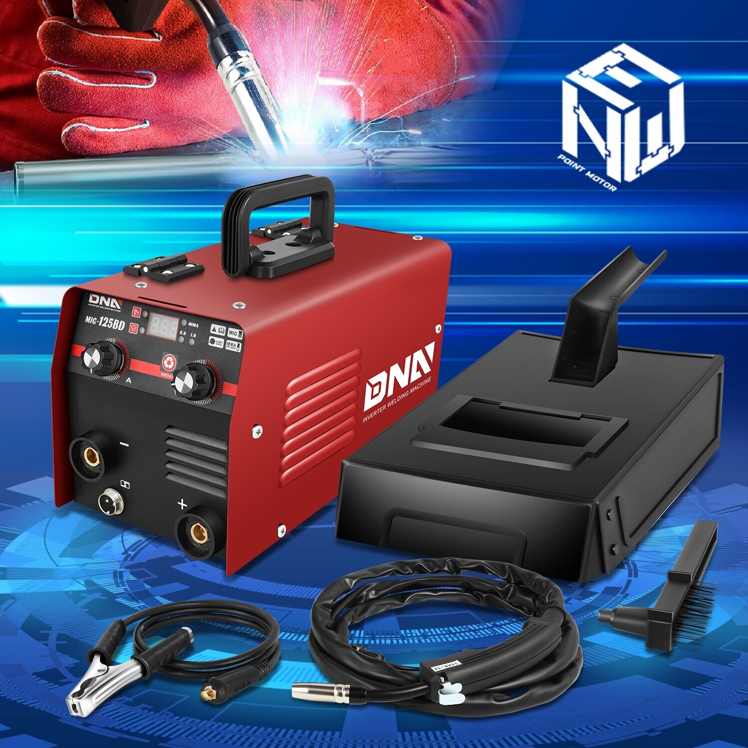 3-in-1 Portable Welding Machine MMA/MIG/TIG IGBT Technology LED Display Red