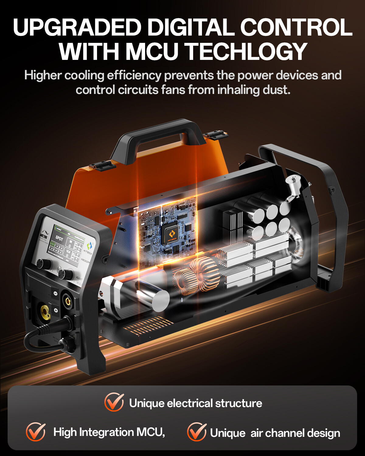 HITBOX 7IN1 Aluminum 200Amp MIG Welding Machine Gas Gasless TIG MMA 110V/220V