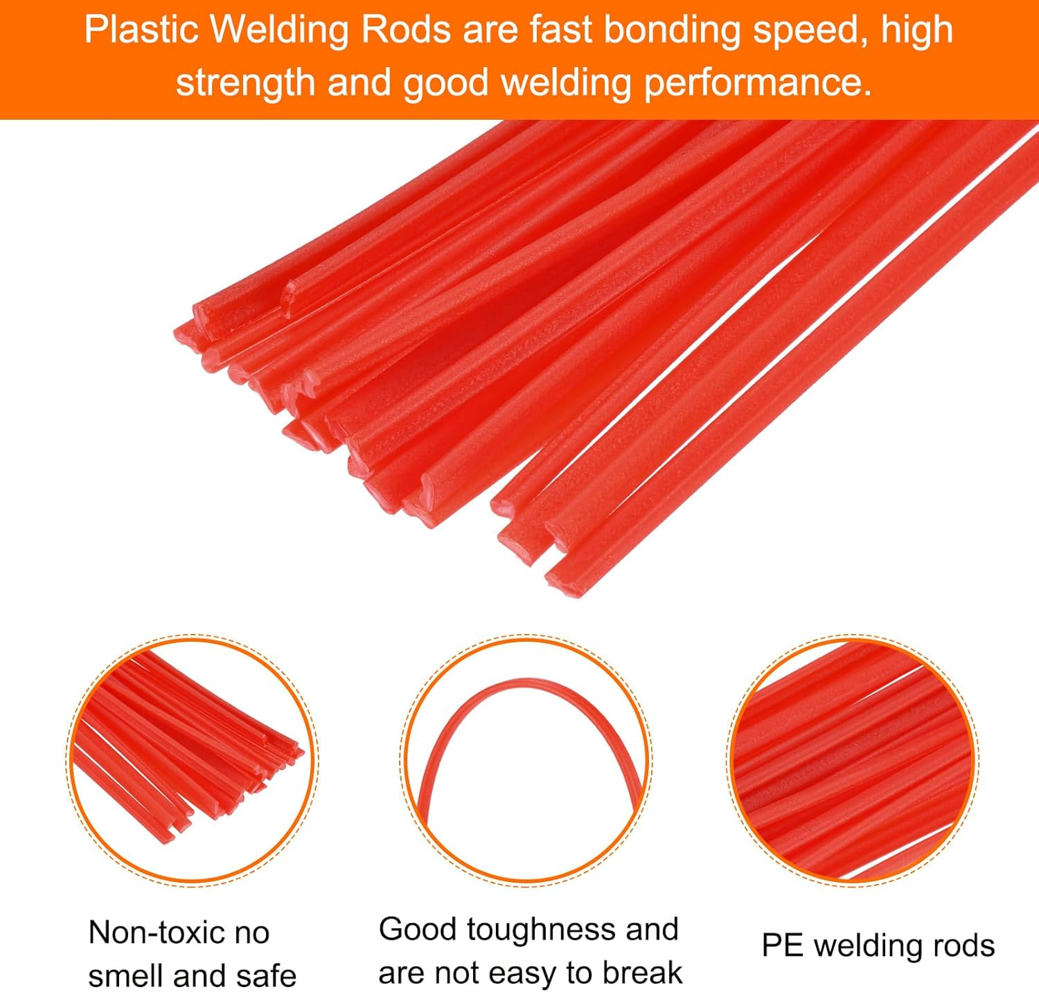 50Pcs 13 Inch Plastic Welding Rods PE Welding Strips Welder Rods for Plastic Wel