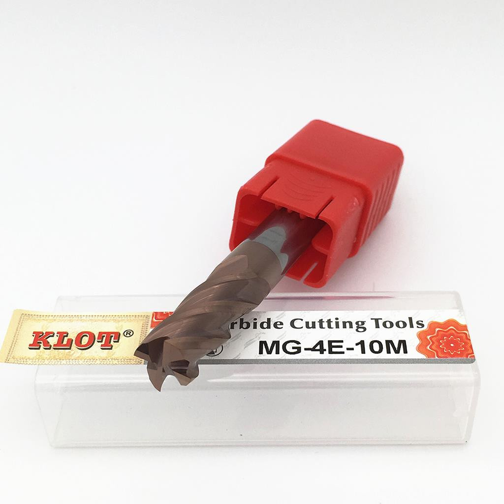 KLOT HRC60 Ultra Hard TiCN Coated Solid Carbide End Mill 1mm-3.5mm 4-Flute CNC