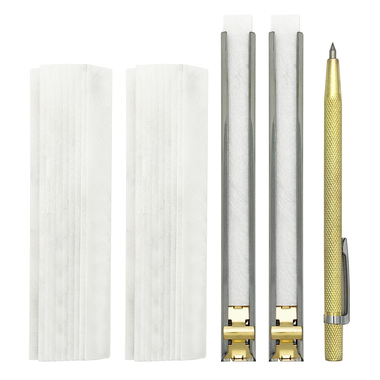 VASTOOLS Thin Soapstone Holder Set Pack of 1/16″ X 1/2″ X 5″, White