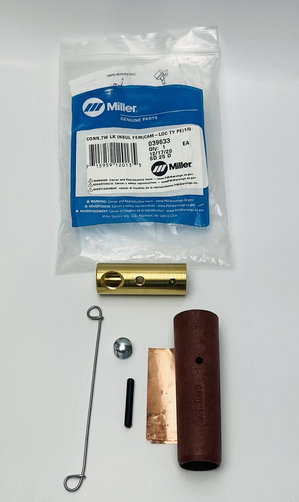 Miller Cam-Lok Red Insulated Female Twist Lock Welding Cable Connector 039633