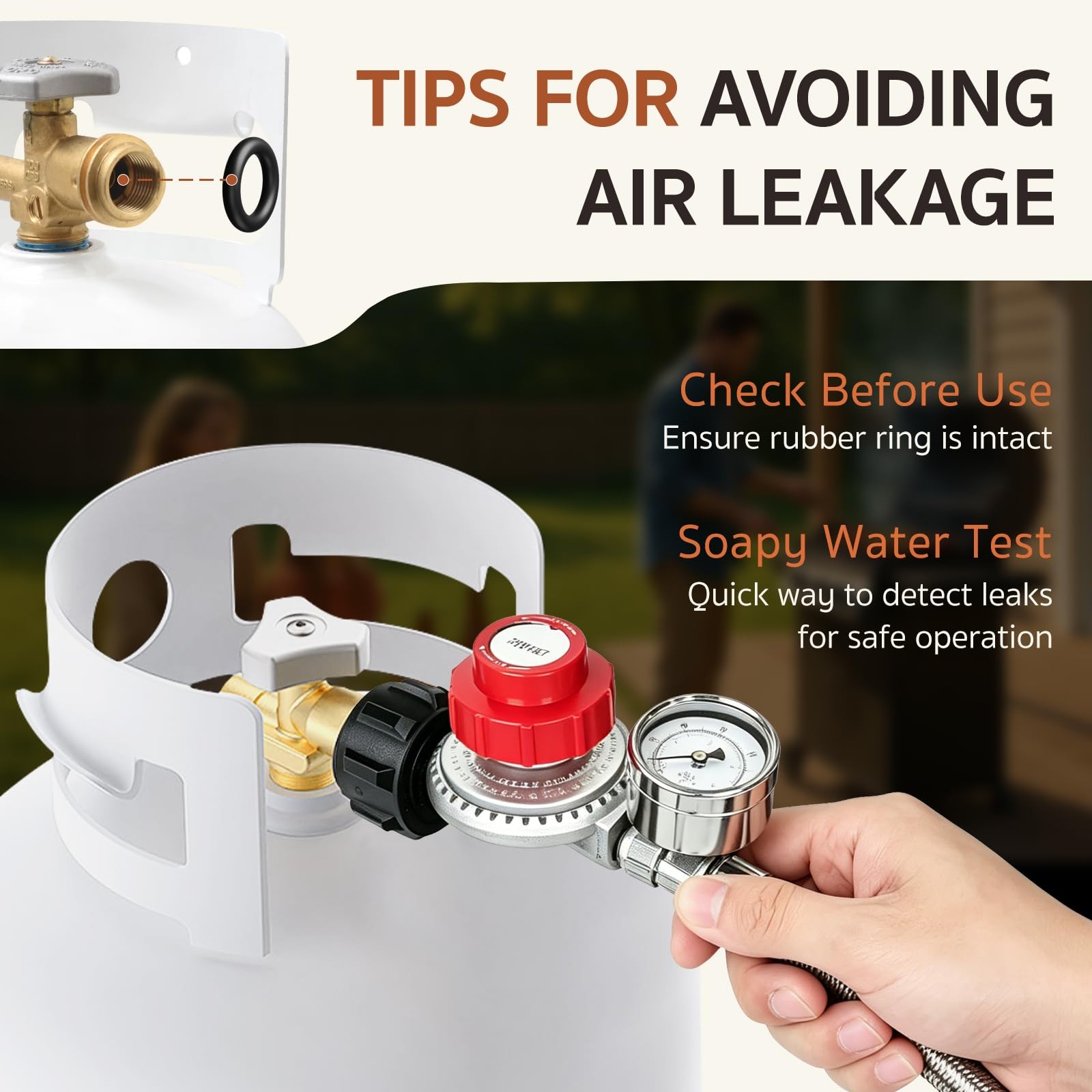 GASPRO 0-30 PSI Adjustable High Pressure Propane Regulator with 5FT, SILVER