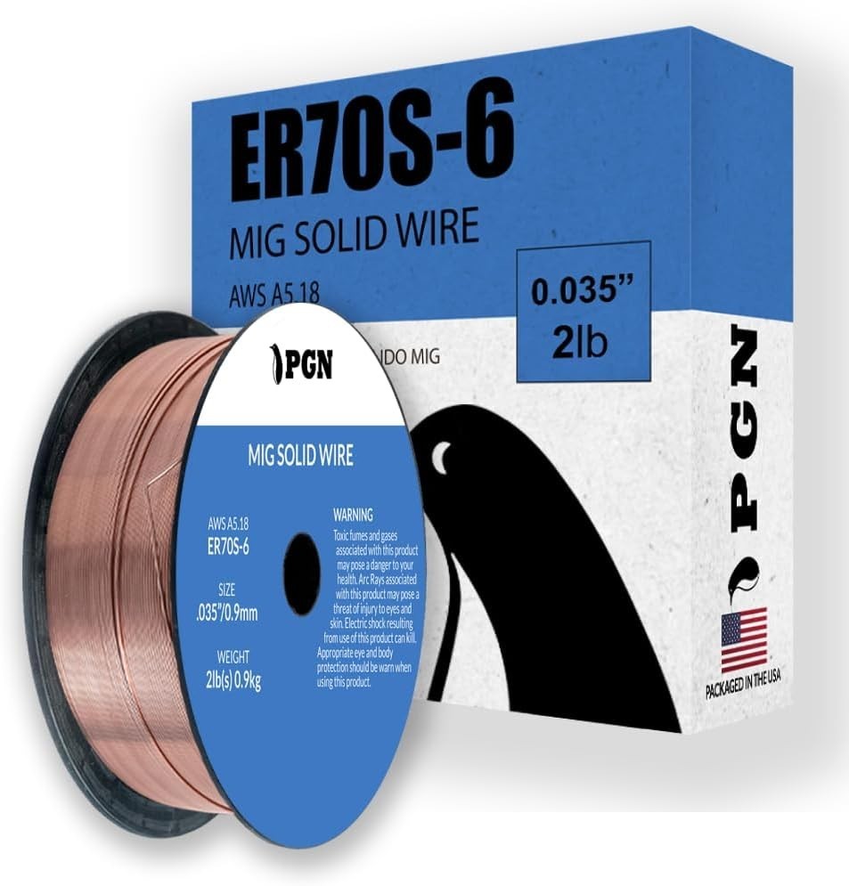 Solid MIG Welding Wire .035 Inch for Mild Steel – 2 Pound Spool Low Splatter