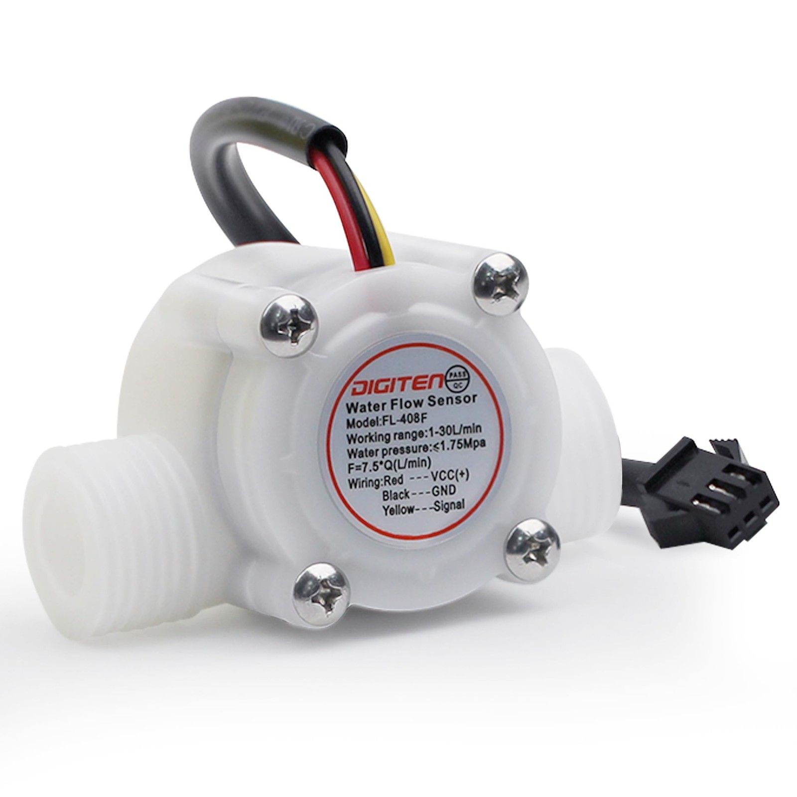 G1/2 ’’ Flow Hall Sensor BSP Thread, Food Grade POM 1-30L/Min Flow Meter, Foo…
