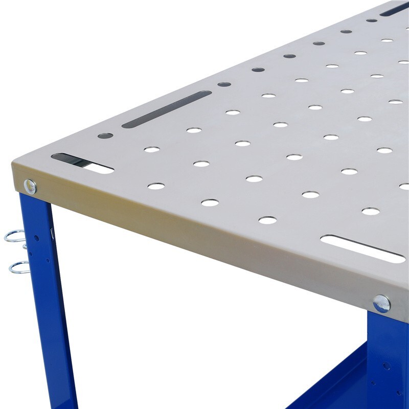 Welding Table 36″x18″ 1200lbs Load Carbon Steel Workbench w/Storage Tray &Wheels