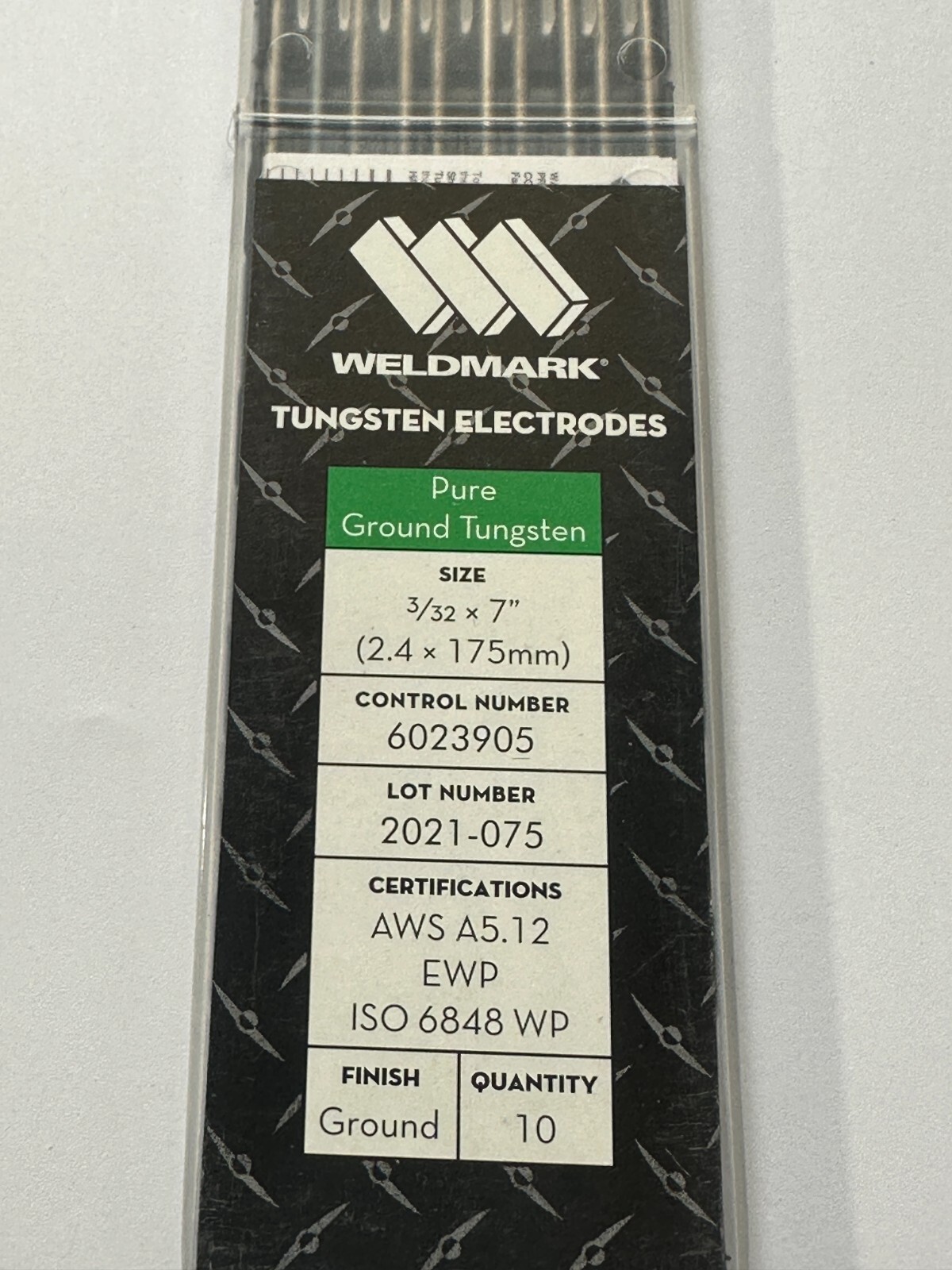 Weldmark WM417332 Pure Ground Tungsten Electrodes 3/32″x 7″ (Pack of 10pcs) New