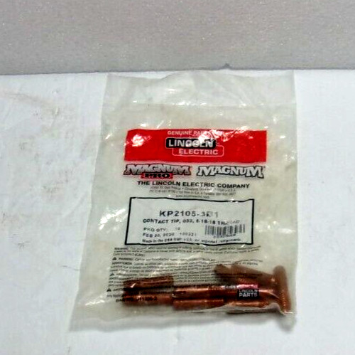 Lincoln Electric KP2105-3B1 Contact Tip .052 5/16-18 Thread, New- 10 Pcs Bag