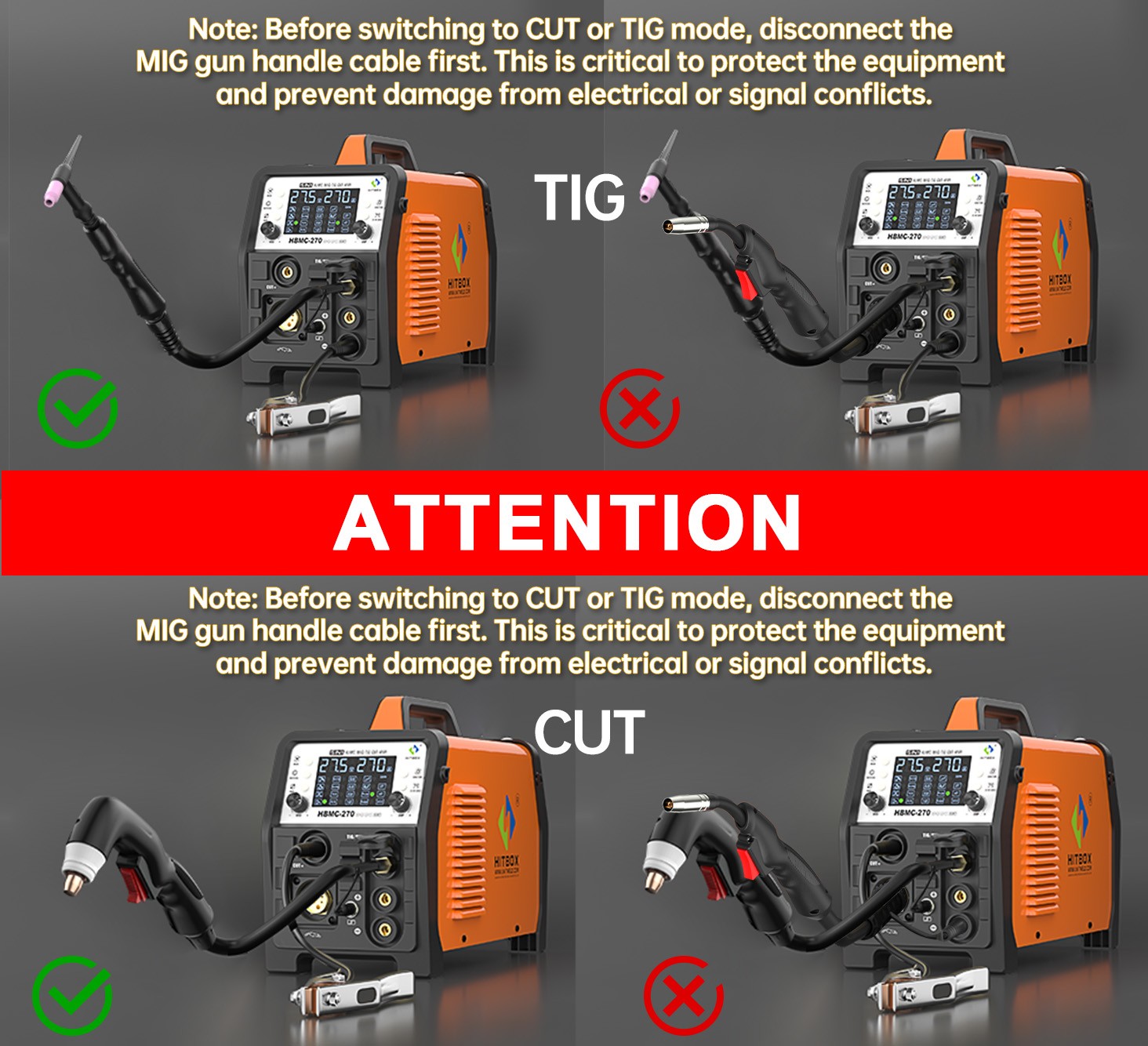 6-in-1 Welder 200Amp Aluminum Plasma Cutter Combo MIG/Stick/TIG/CUT Gas/Gasless.