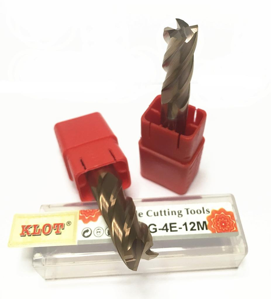 KLOT HRC60 Ultra Hard TiCN Coated Solid Carbide End Mill 1mm-3.5mm 4-Flute CNC