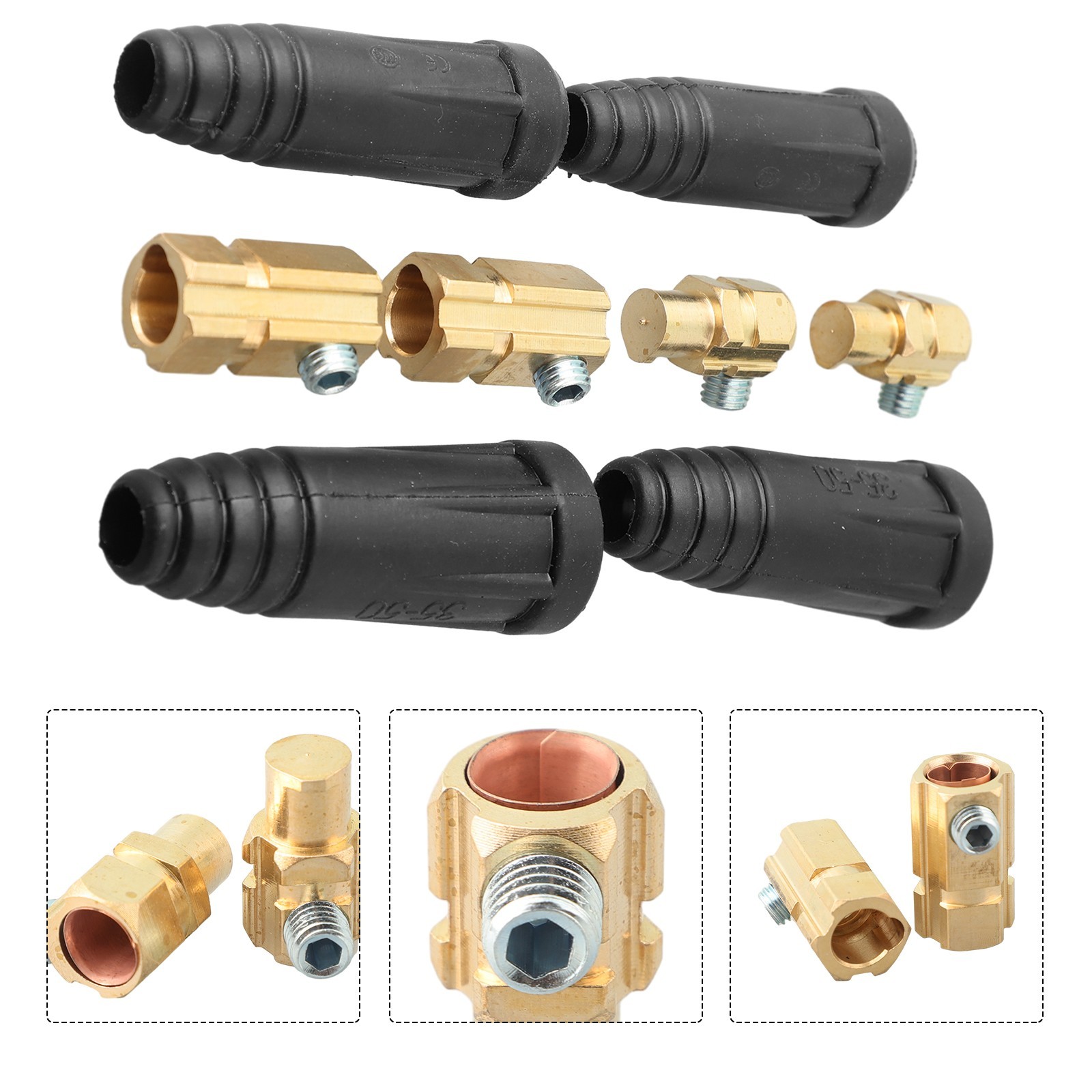 Reliable Welding Cable Quick Connector Pair for AWG Wires #4 #1 35 50 sq mm