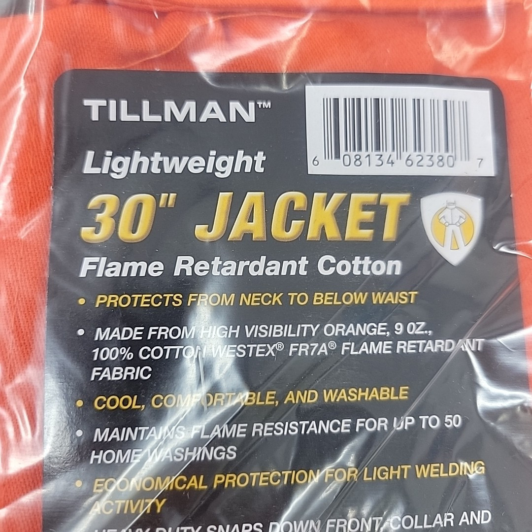 Tillman Lightweight High Vis Orange Flame Retardant Cotton Jacket Large