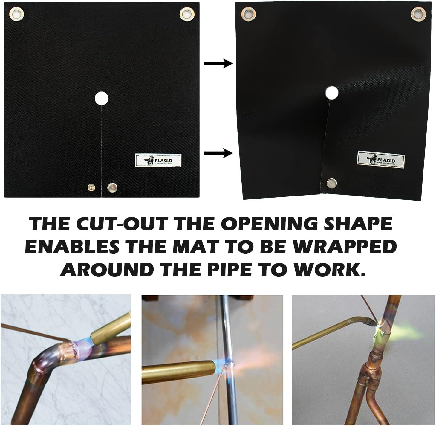 FLASLD Welding Blanket & Heat Shield Mat for Soldering Copper Pipe, 1 Pack